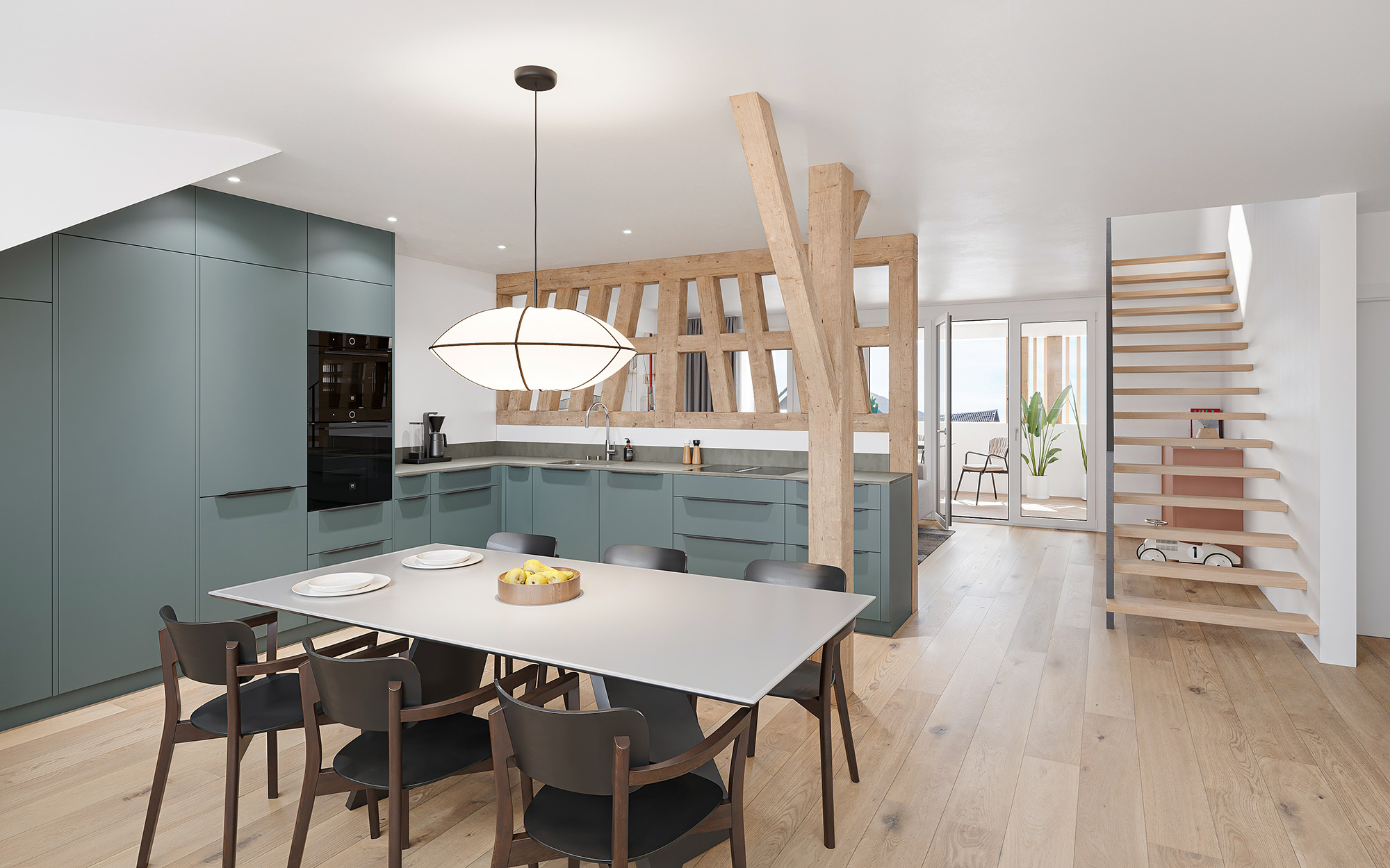 5.5-Zimmer-Maisonettewohnung mit gedecktem Balkon
