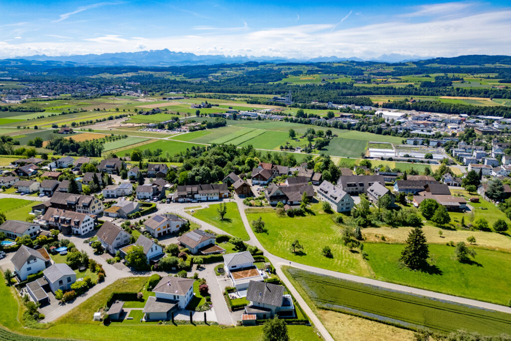 Blick über Weinfelden zum Säntis